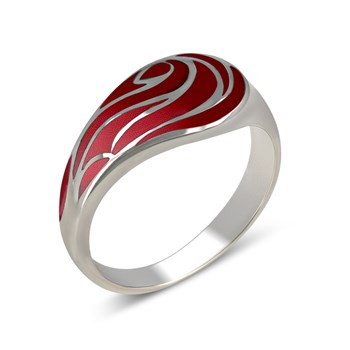 Bague Naia Argent 925 et Corail | Design Vague Océane | Bijou Artisanal ADEN