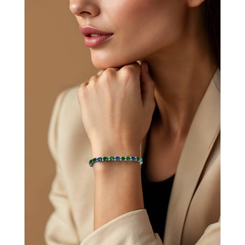 Bracelet Argent 925 | Saphirs, Émeraudes et Diamants | Bijou Luxe Artisanal