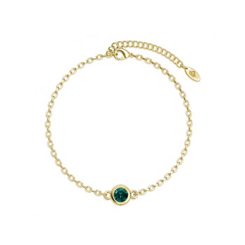 Birth Stone Bracelet - Gold and Green