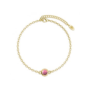 Birth Stone Bracelet - Gold and Pink