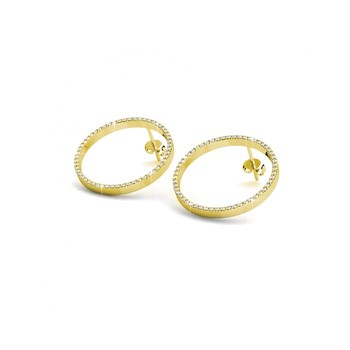 Boucles d'oreilles Olina - Doré et Cristal