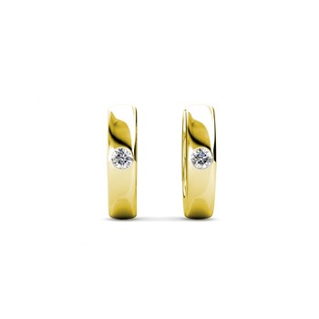 Boucles d'oreilles Rings - Doré et Cristal