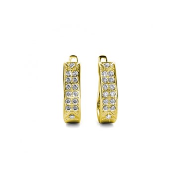 Boucles d'oreilles Meg Hoop - Doré et Cristal