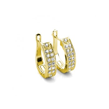 Boucles d'oreilles Meg Hoop - Doré et Cristal