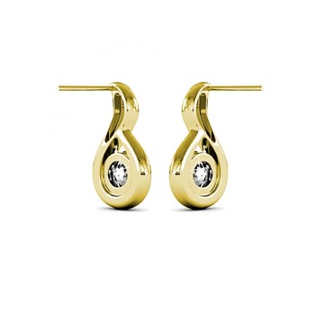 Boucles d'oreilles Wavvy - Doré et Cristal