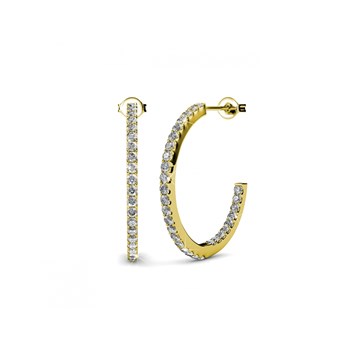 Simply Hoop oorbellen - Goud en Kristal
