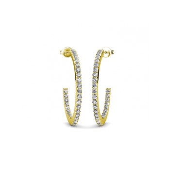 Simply Hoop oorbellen - Goud en Kristal