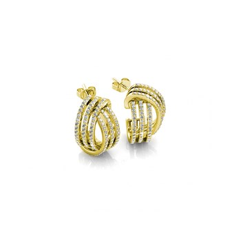 Boucles d'oreilles Cherish - Doré et Cristal