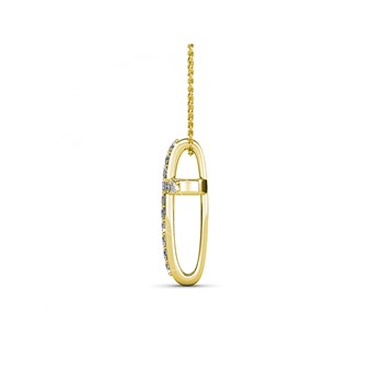 Pendentif Traverse - Doré et Cristal