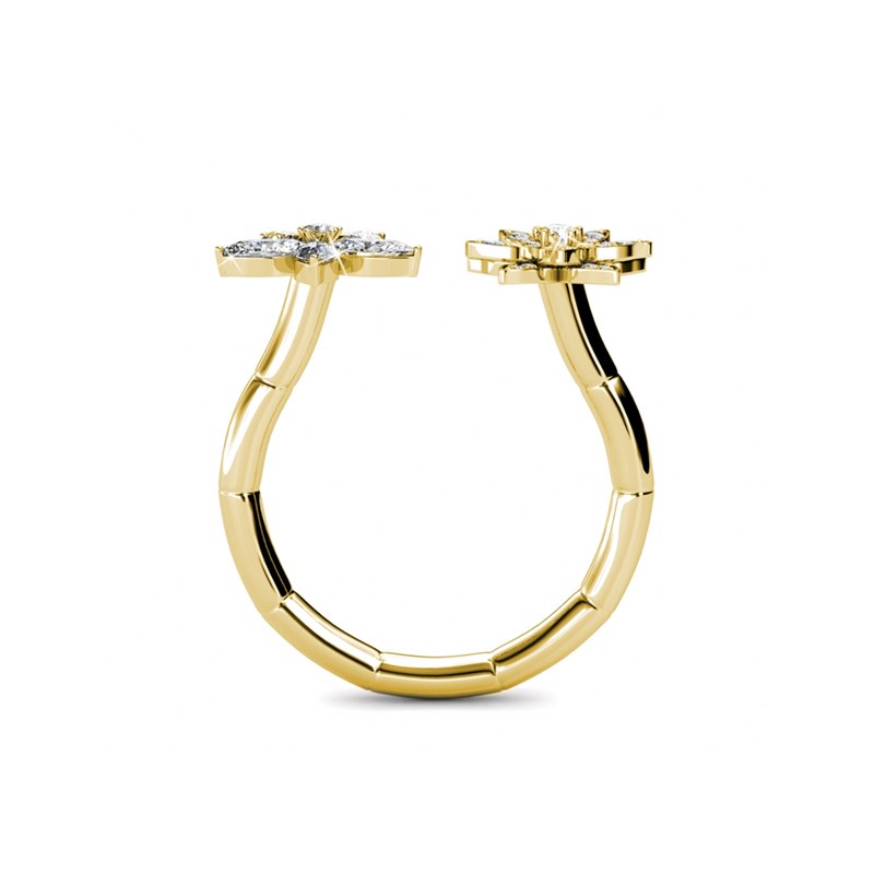 Bague Fraternal Bloom - Doré et Cristal - vue 3