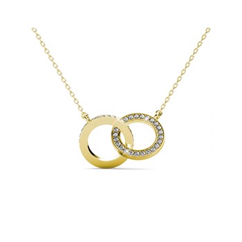 Circle Twin Pendants - Gold and Crystal