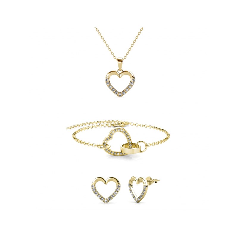 Parure Locked Heart Lovett two - Doré et Cristal