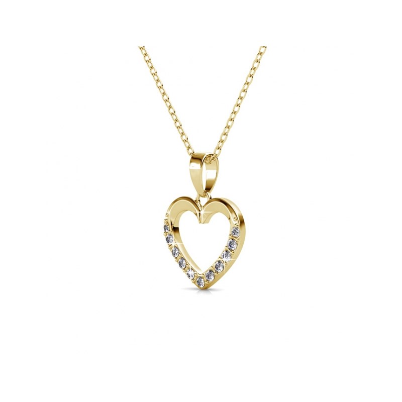 Parure Locked Heart Lovett two - Doré et Cristal - vue 4