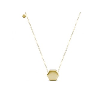 Pendentif Hexagon - Doré et Cristal