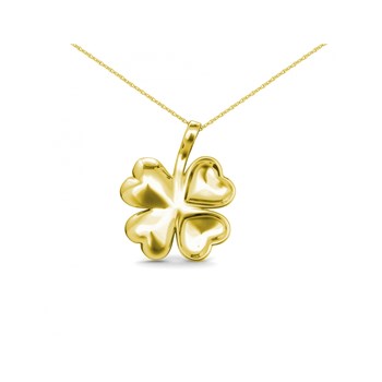 Four Leaf Pendant - Gold and Crystal