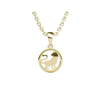 Leo Zodiac Pendant - Gold and Crystal