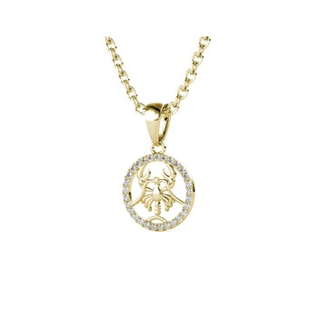 Pendentif Zodiaque Cancer - Doré et Cristal