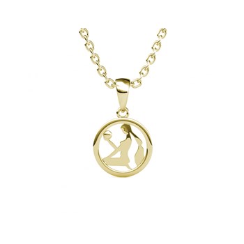 Pendentif Zodiaque Vierge - Doré et Cristal
