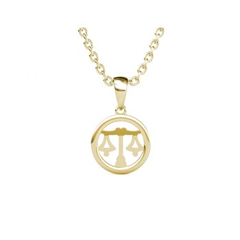 Pendentif Zodiaque Balance - Doré et Cristal