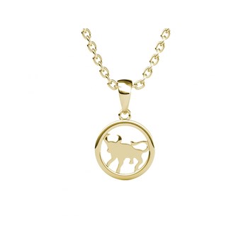 Pendentif Zodiaque Taureau - Doré et Cristal