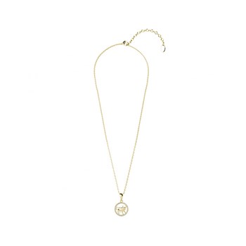 Pendentif Zodiaque Taureau - Doré et Cristal