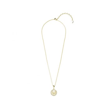 Pendentif Zodiaque Gémaux - Doré et Cristal