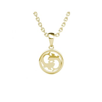 Pisces Zodiac Pendant - Gold and Crystal