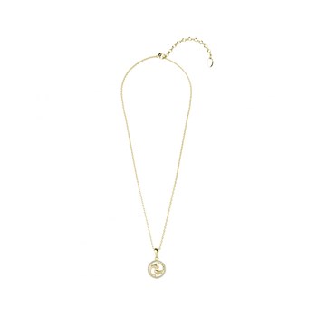 Pisces Zodiac Pendant - Gold and Crystal