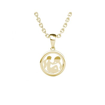 Pendentif Zodiaque Verseau - Doré et Cristal