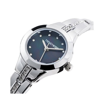 Clotilde  - Montre femme - Analogique 3 aiguilles - Bracelet argenté - Cadran noir
