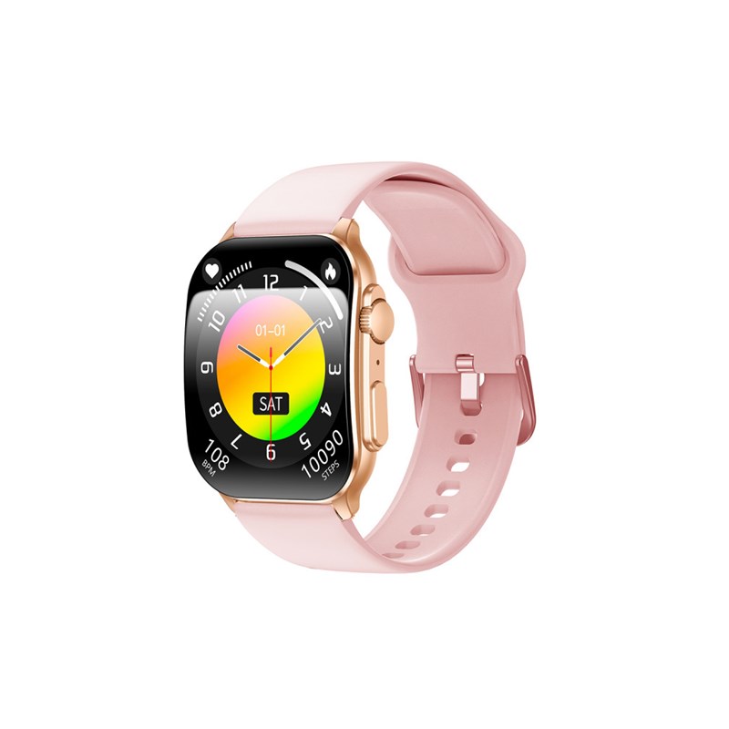 Montre Connectée mixte - ULTRA AMOLED - Bracelet silicone rose