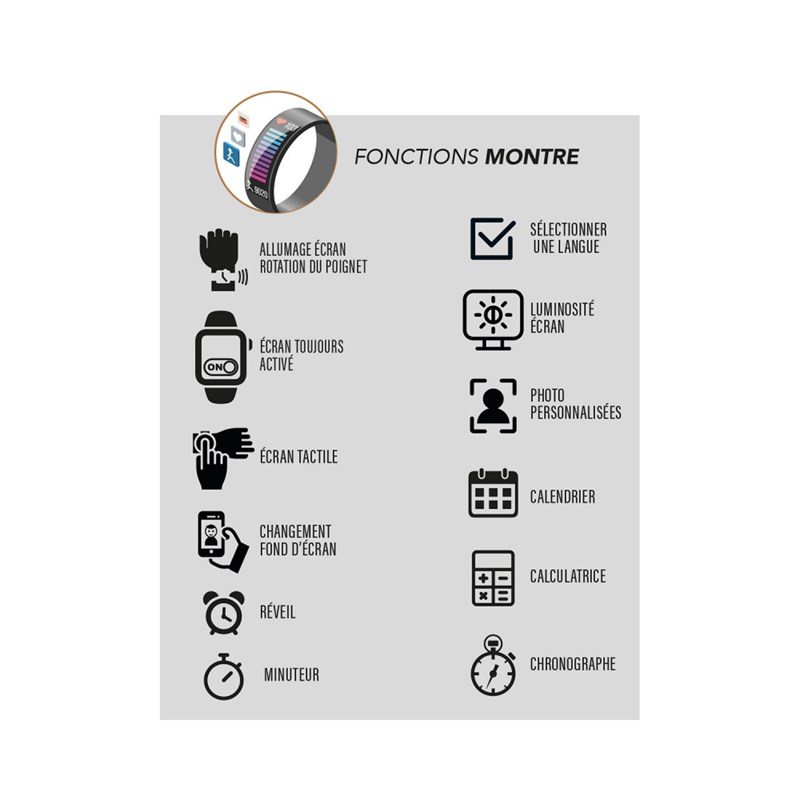 Montre Connectée mixte - ULTRA AMOLED - Bracelet silicone rose - vue 4