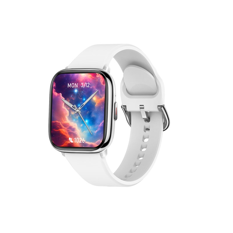 Montre Connectée mixte - OVERTAKE - Bracelet silicone blanc