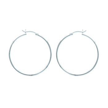 Créoles Brillaxis en argent rhodié 40mm
