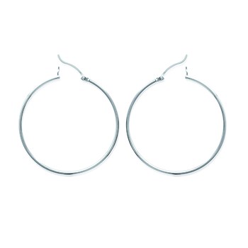 Créoles Brillaxis en argent rhodié 40mm