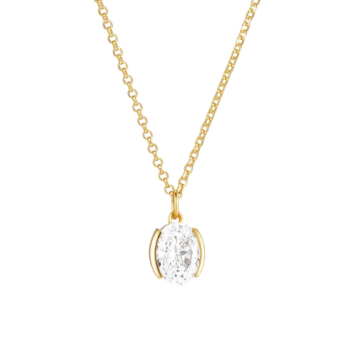 Collier Sif Jakobs ELLISSE CAREZZA_x000D_
argent plaqué or et oxyde de zirconium