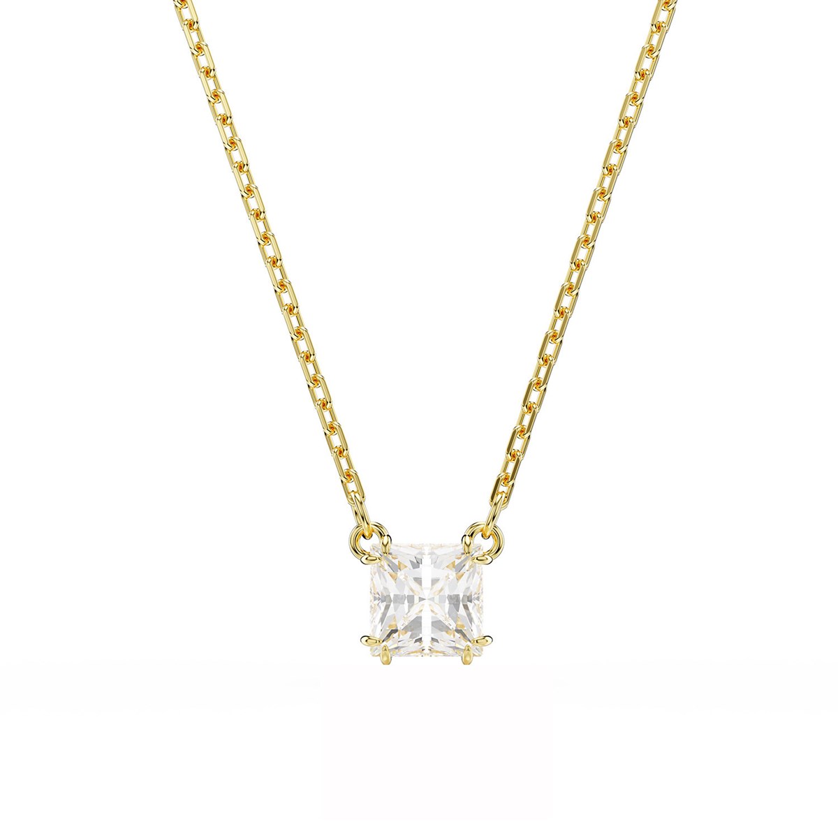 Pendentif Swarovski Stilla doré format carré