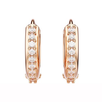Créoles Swarovski Matrix rosées format mini