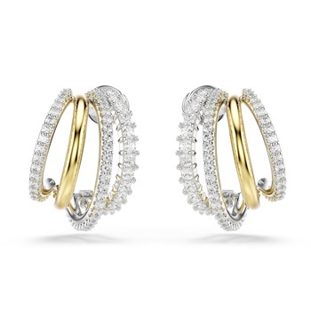 Créoles Swarovski Hyperbola plaqué blanc et doré