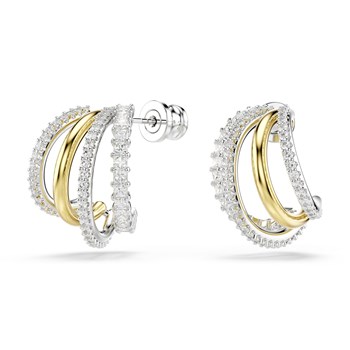 Créoles Swarovski Hyperbola plaqué blanc et doré
