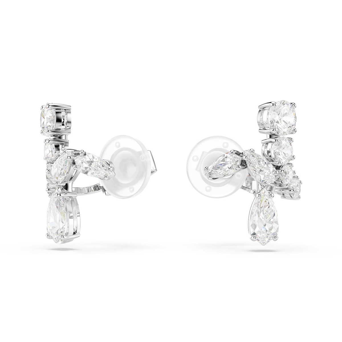 Boucles d'oreilles clip Swarovski Matrix_x000D_
blanc - vue 3
