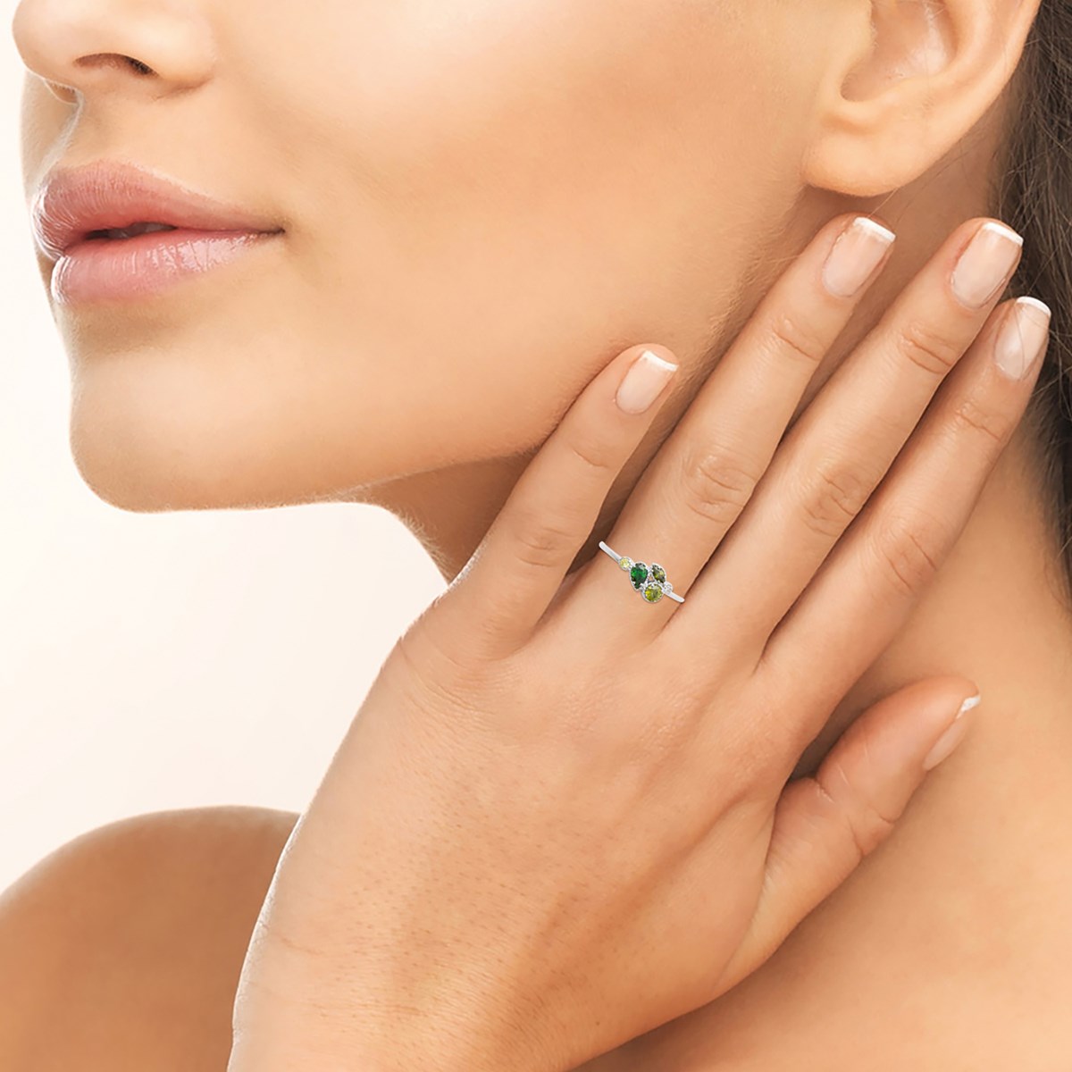 Bague Brillaxis en argent rhodié et oxydes colorés - vue 5