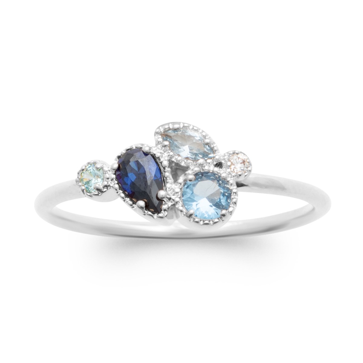 Bague Brillaxis en argent rhodié et oxydes colorés - vue 4