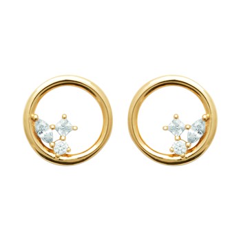 Boucles d'oreille Brillaxis ronde plaqué or et oxyde