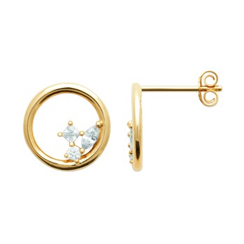 Boucles d'oreille Brillaxis ronde plaqué or et oxyde
