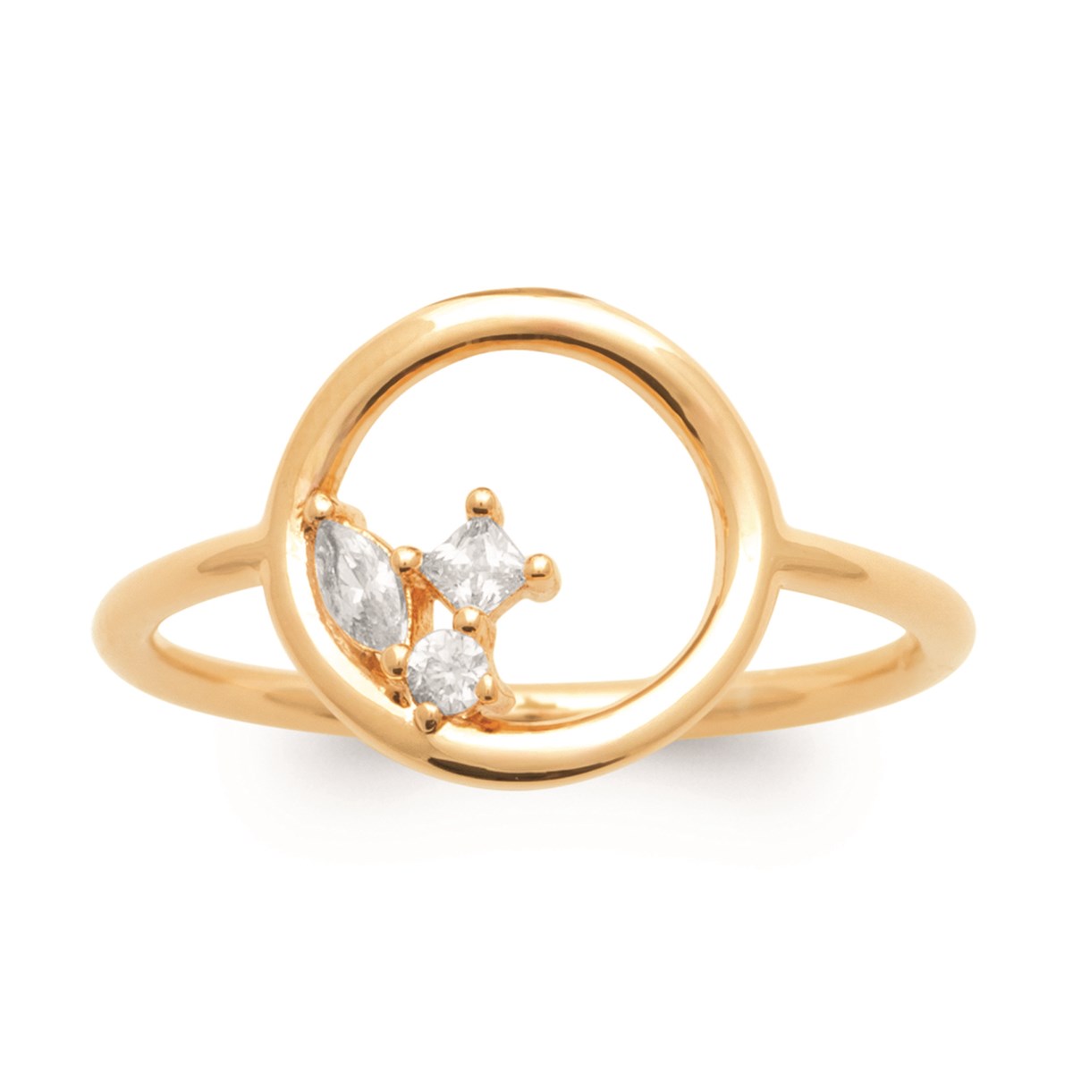 Bague Brillaxis cercle et oxyde de zirconium - vue 4