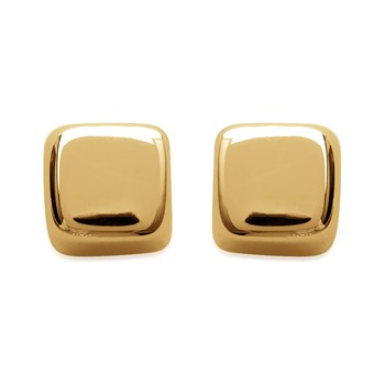 Boucles d'oreilles Brillaxis puces carrées plaqué or