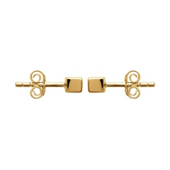 Boucles d'oreilles Brillaxis puces carrées plaqué or