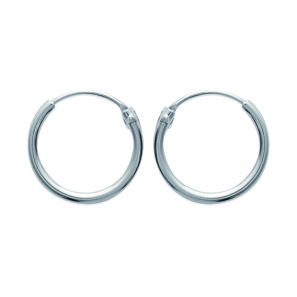 Créoles Brillaxis argent rhodié 14mm
