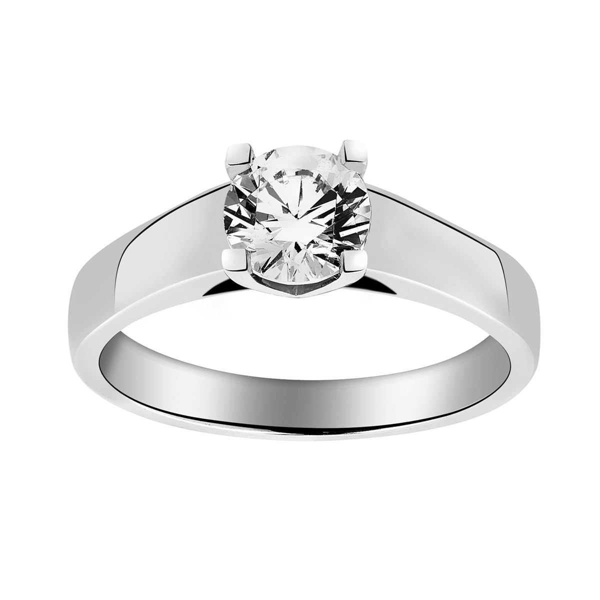 Solitaire Brillaxis or 18 carats diamant 4 griffes_x000D_
0.70 ct - vue 2